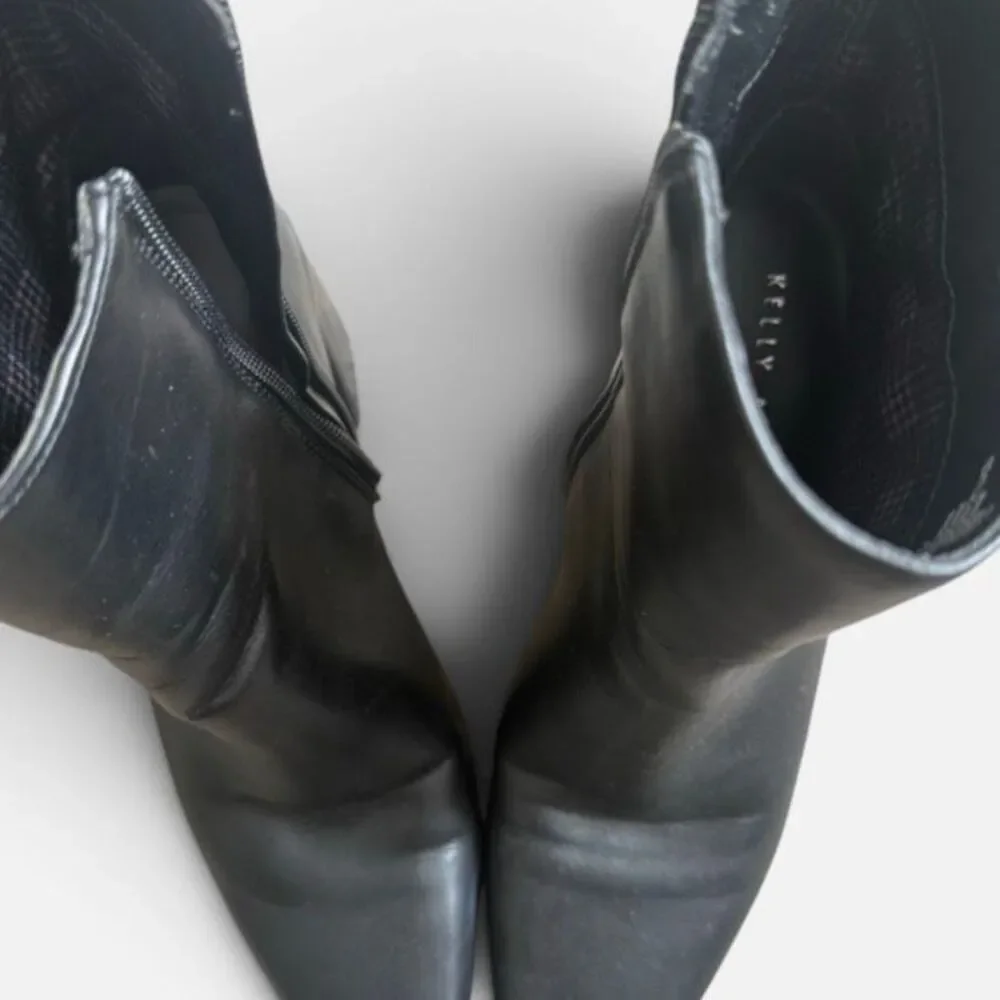 Kelly & Katie Square Toe Boots Black Ankle Bootie 8M